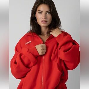 Crimson Cloud Zip Hoodie